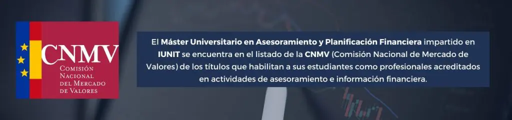 Máster Universitario en Asesoramiento y Planificación Financiera de IUNIT en el listado de la CNMV